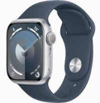 Смарт-часы Apple Watch Series 9 GPS 41mm Silver Aluminium Case with Storm Blue Sport Band